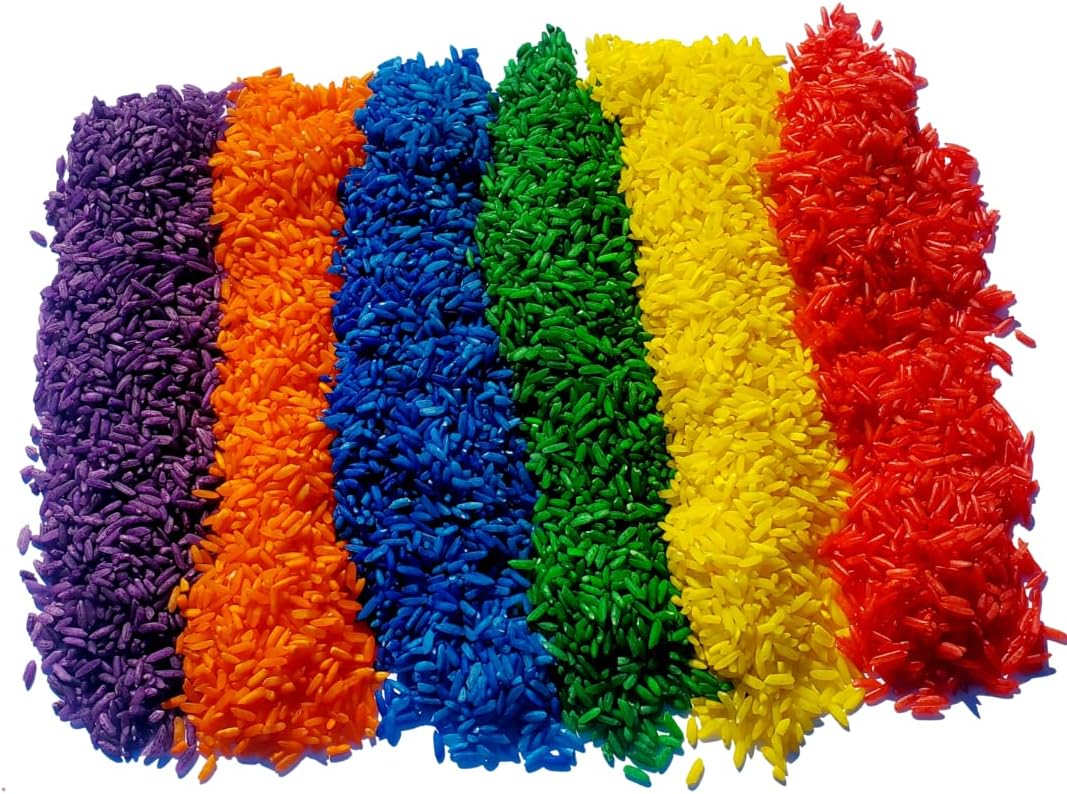 Rainbow Colored Sensory Rice – 6 lb Bulk Sensory Bin Filler