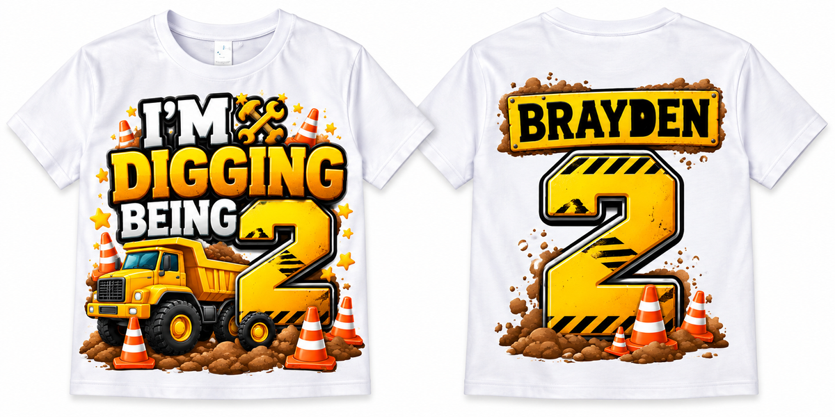 Personalized Construction Birthday Shirt for Boys – Dump Truck Theme