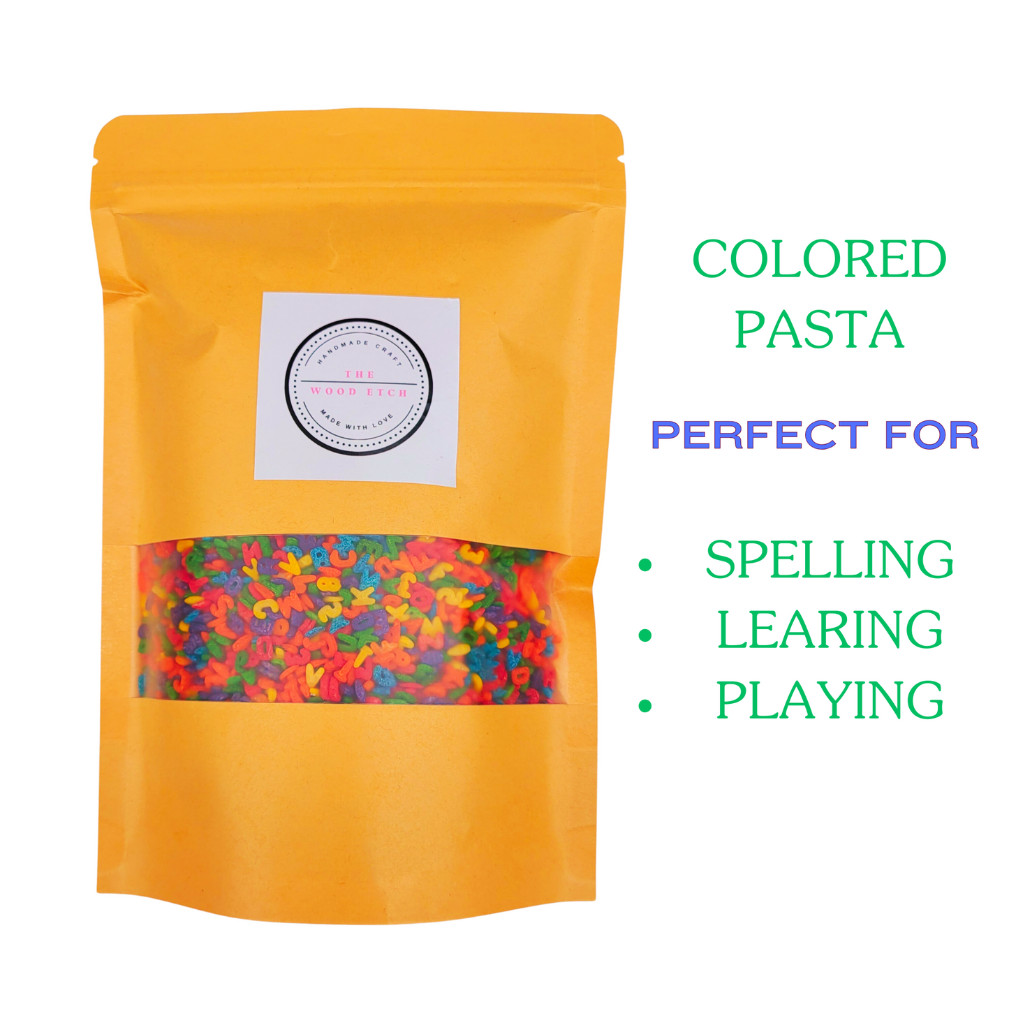 Sensory Learning Alphabet Colored Pasta