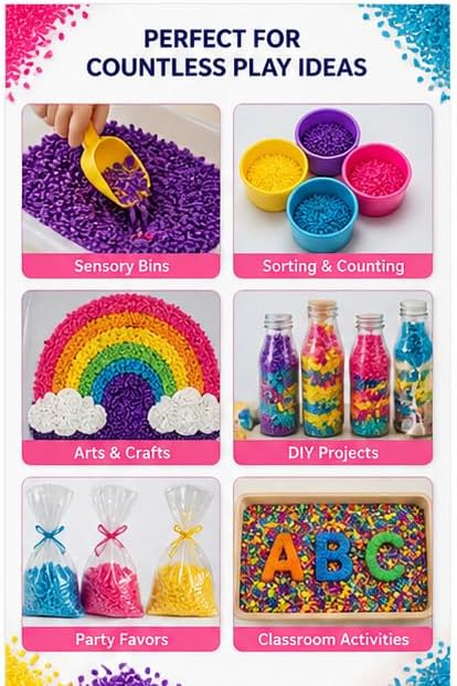 Unicorn Colored Sensory Rice – 4 lb Sensory Bin Kit