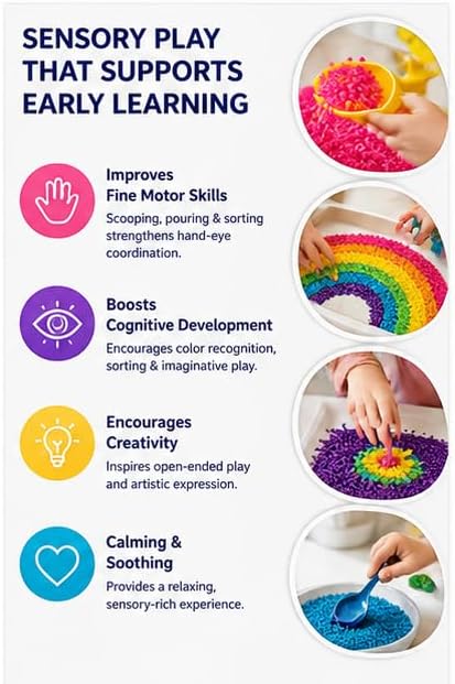 Unicorn Colored Sensory Rice – 4 lb Sensory Bin Kit