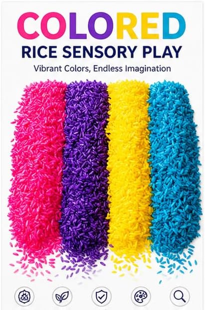 Unicorn Colored Sensory Rice – 4 lb Sensory Bin Kit
