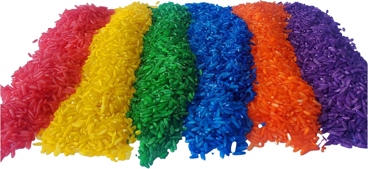 Rainbow Colored Sensory Rice – 6 lb Bulk Sensory Bin Filler