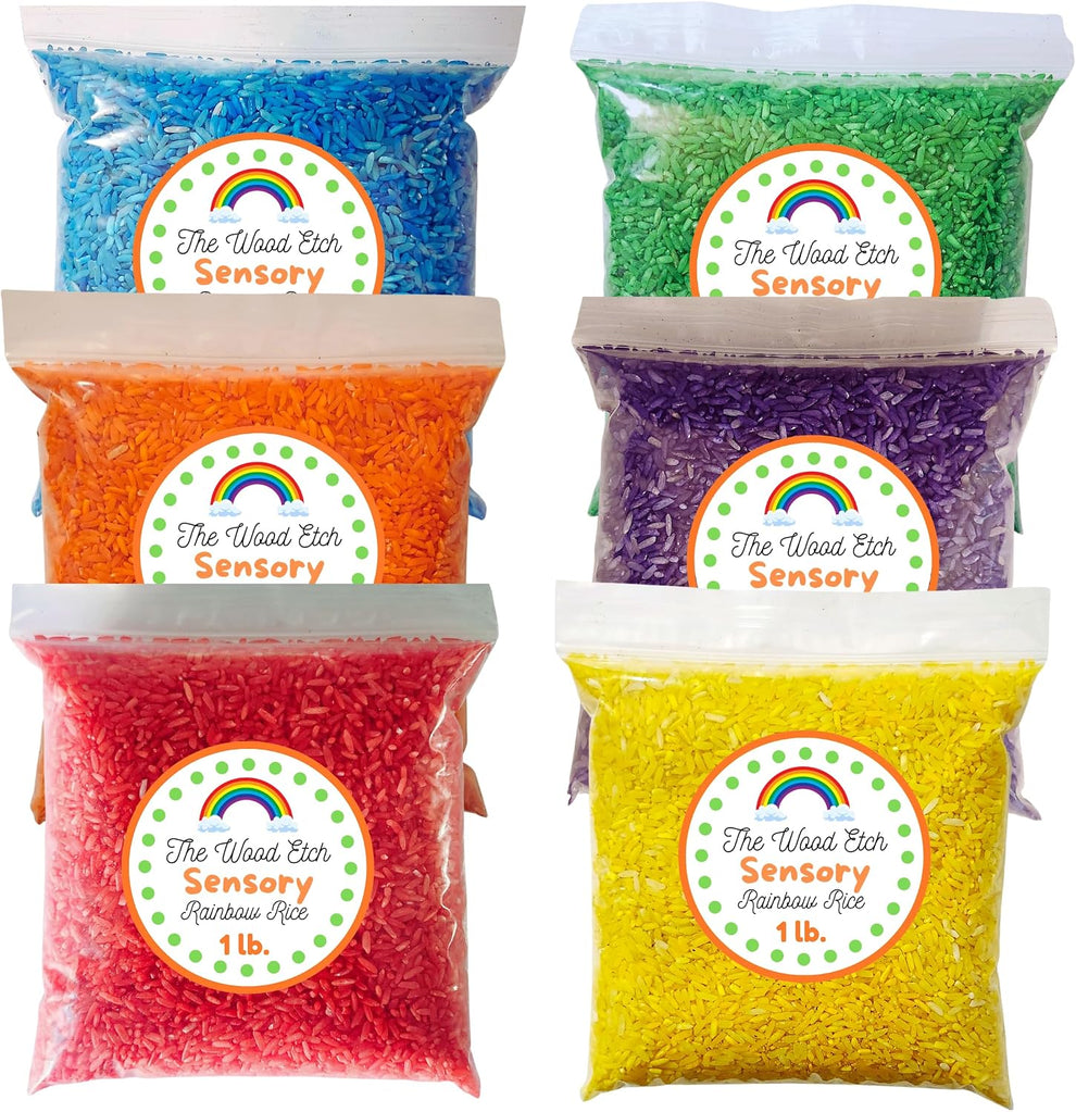 Rainbow Colored Sensory Rice – 6 lb Bulk | The Wood Etch – The Wood Etch