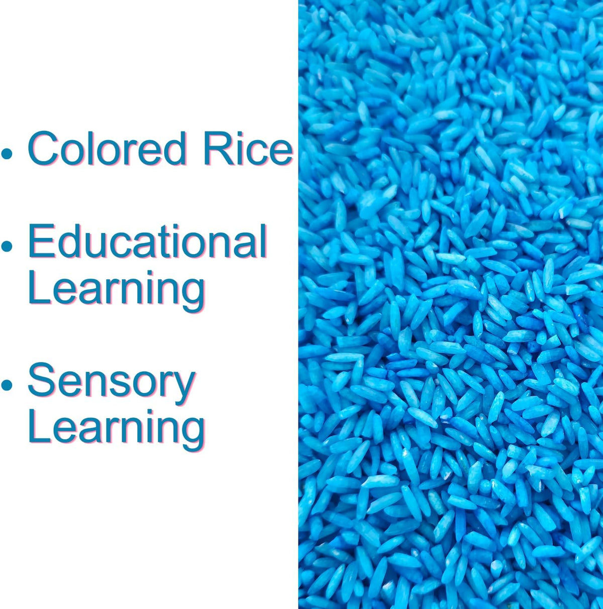 Blue Colored Sensory Rice – 2 lb Sensory Bin Filler