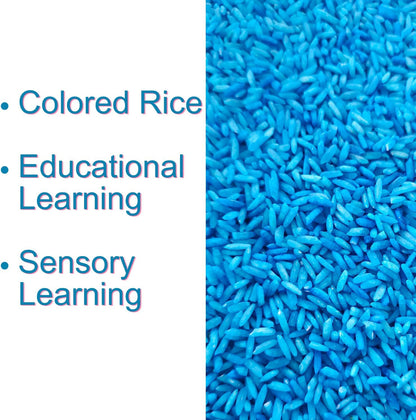 Blue Colored Sensory Rice – 2 lb Sensory Bin Filler