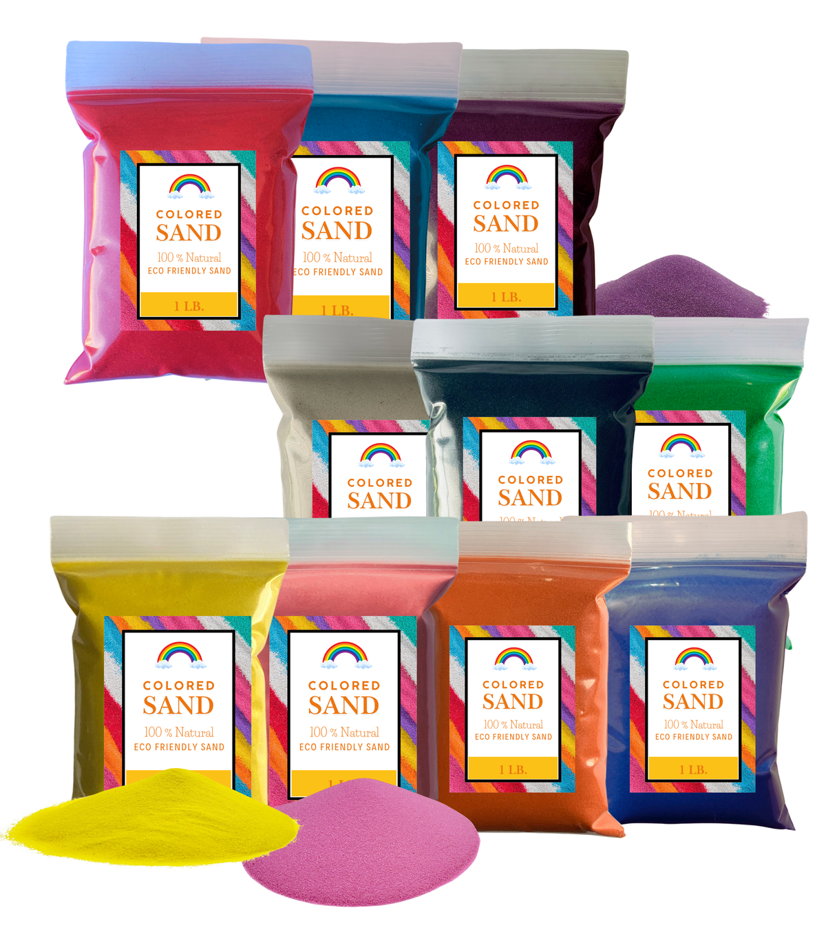 Rainbow Colored Sand – 7.5 lb Bulk Sensory & Craft Sand
