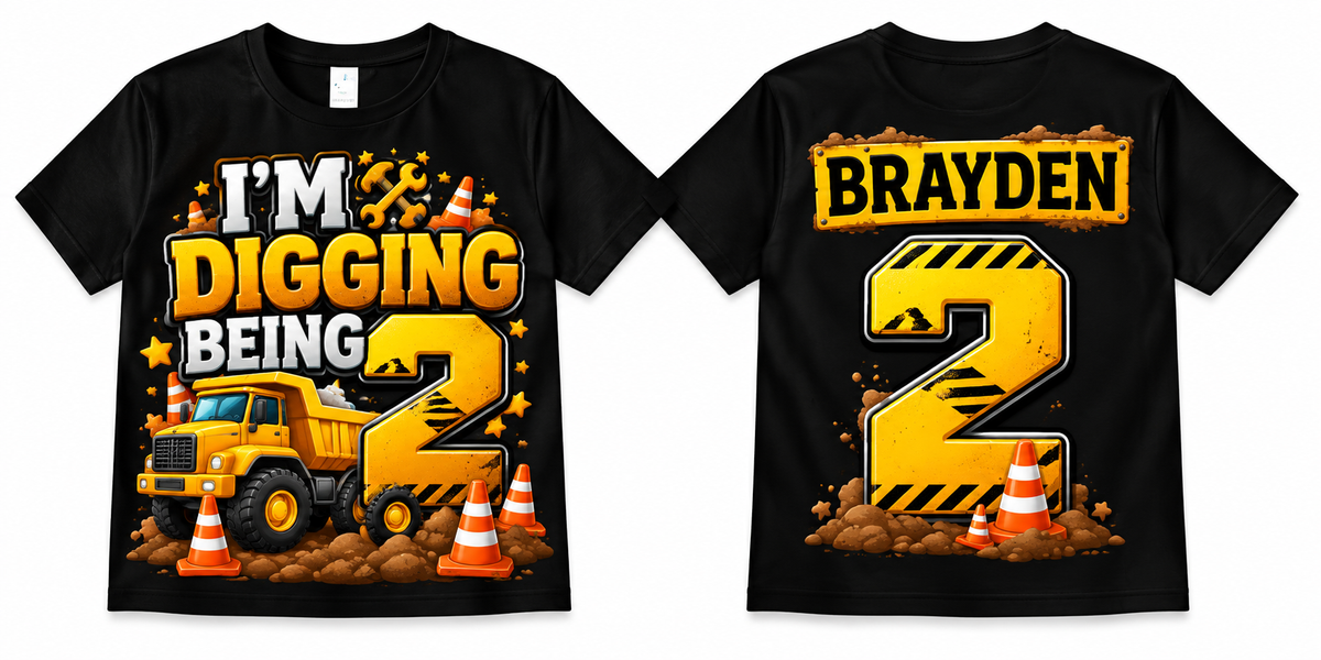 Personalized Construction Birthday Shirt for Boys – Dump Truck Theme