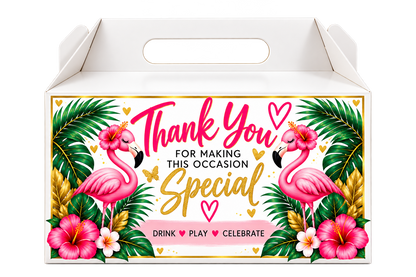 Flamingo Party Favor Boxes – Themed Gable Treat Boxes