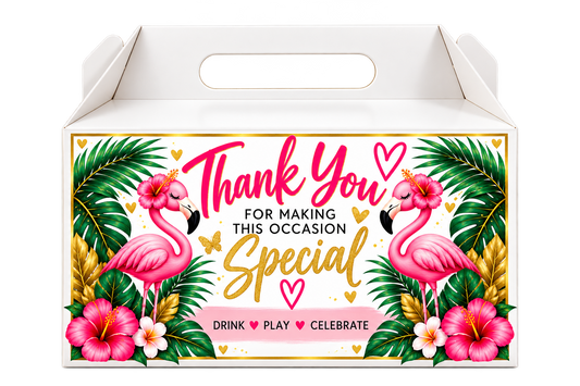 Flamingo Party Favor Boxes – Themed Gable Treat Boxes