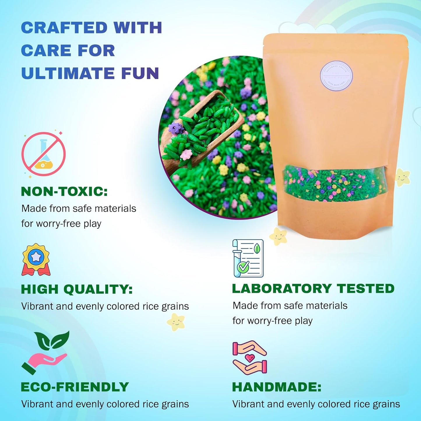 Sensory Bin Filler, Rainbow Rice for Art & Craft