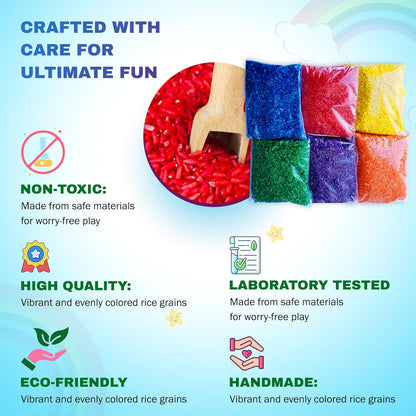 6lbs. Colored Rice for Sensory Learning Open End Toys