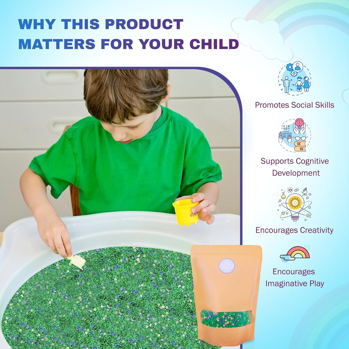 Sensory Bin Filler, Rainbow Rice for Art & Craft