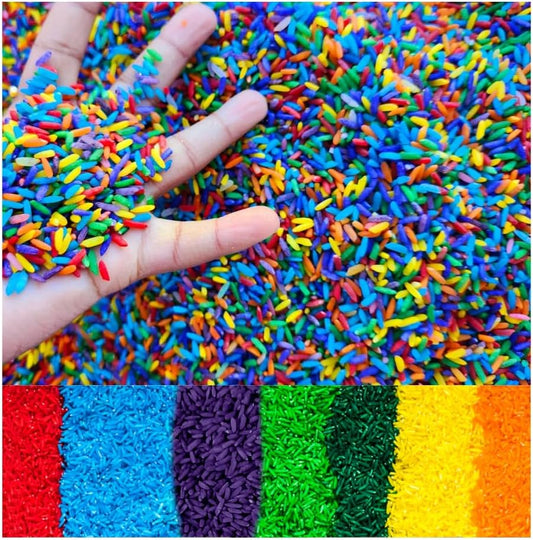 Rainbow Colored Sensory Rice – 2 lb Sensory Bin Filler